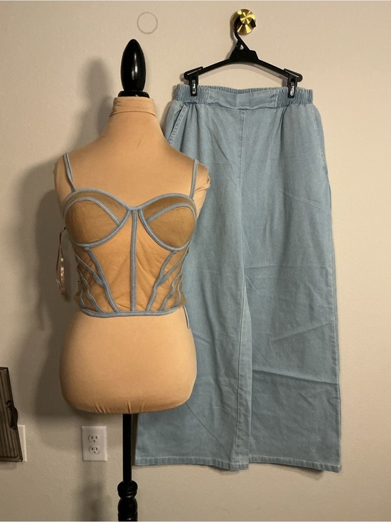 Pants - Light Blue Denim Maxi Skirt